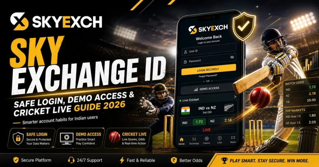 Sky Exchange ID Safe Login, Demo Access & Cricket Live Guide 2026